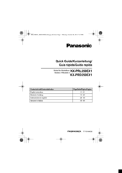 Panasonic KX-PRL250EX1 Quick Manual