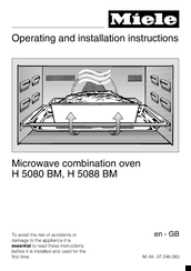Miele H 5080 BM Operating And Installation Instructions