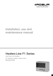 Robur F1 21 Installation, Use And Maintenance Manual