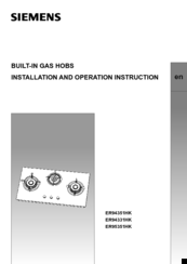 Siemens ER95351HK Installation And Operation Instruction Manual