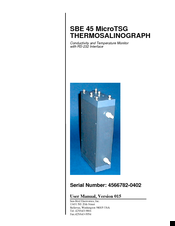 Sea-Bird Electronics SBE 45 MicroTSG User Manual