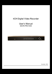 SIGNALSYNC SDVR-PRO1004 User Manual