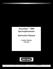Bio-rad SmartSpec 3000 Instruction Manual