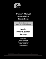 SunSetter 900XT Owner's Manual & Installation Instructions