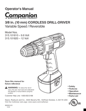 COMPANION 315.101810 Operator's Manual