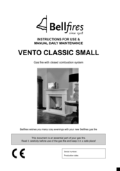 Bellfires VENTO CLASSIC SMALL Instructions For Use & Manual Daily Maintenance