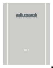 Audio Research CD6 Owner's Manual