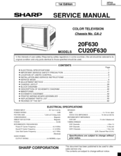 Sharp CU20F630 Service Manual