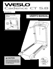 Weslo CADENCE CT 5.8 WLTL27308.1 User Manual