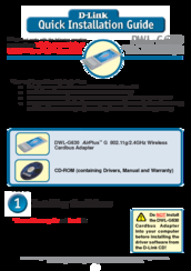 D-Link DWL-G630 - AirPlus G 802.11g Wireless PC Card Quick Installation Manual