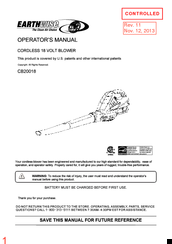 EarthWise CB20018 Operator's Manual