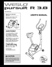 Weslo Pursuit R 3.8WLEX91208.0 User Manual