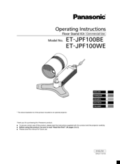 Panasonic et-jpf100be Operating Instructions Manual