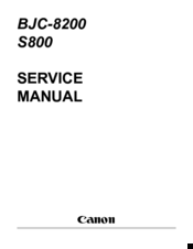 Canon BJC-820 Service Manual