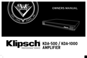 Klipsch KDA-500 Owner's Manual