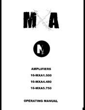 MXA 16-MXA 1.500 Operating Manual