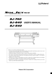 Roland SJ-740 User Manual