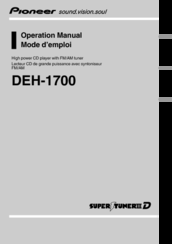 Pioneer DEH-1700 Owner's Manual