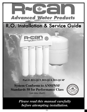 R-Can RO-QC3 Installation & Service Manual