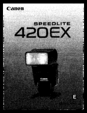 Canon SPEEDLIGHT 420ex Instructions Manual
