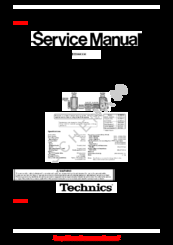 Technics RS-DV250 Service Manual