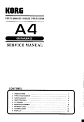 Korg A4 Guitar Service Manual