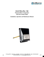 Air Monitor ELECTRA-flo / SD Installation, Operation And Maintenance Manual