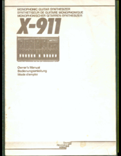 Korg X-911 Owner's Manual
