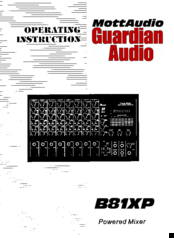 MOTTAUDIO B81XP Operating Instructions Manual