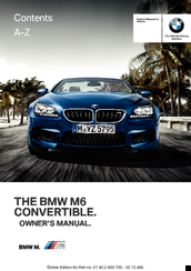 BMW M6 convertible 2012 Owner's Manual