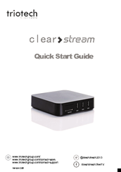 Triotech clearstream Quick Start Manual