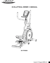 BH FITNESS X3 ELLIPTICAL Owner's Manual