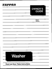 Tappan 46-2551 Owner's Manual