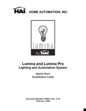 HAI lumina pro Quick Start Installation Manual