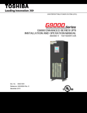 Toshiba G9000 SERIES Installation And Operation Manual