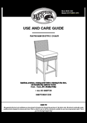 HAMPTON BAY RAYNHAM BISTRO TABLE Use And Care Manual