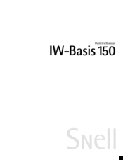 Snell IW-Basis 150 Owner's Manual