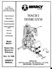 Marcy MACH I Owner's Manual