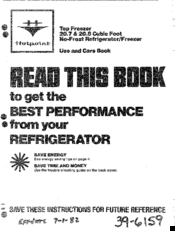 Hotpoint jvm140g Use And Care Book Manual