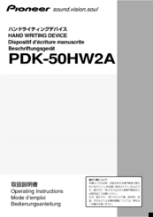 Pioneer pdk-50hw2a Operating Instructions Manual
