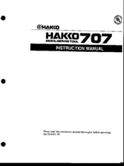 Hakko Electronics 707 Instruction Manual