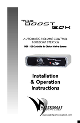 Watersports Innovations boost box WSI 1103 Installation & Operation Instructions