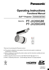 Panasonic PT-JX200GWE Operating Instructions Manual