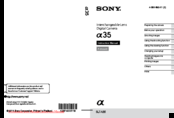 Sony SLT-A35 Instruction Manual