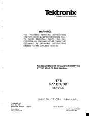 Tektronix 178 Service Instructions Manual