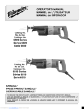 Milwaukee 6519 series Operator's Manual