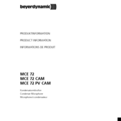Beyerdynamic MCE 72 Series Product Information