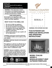 Town & Country Fireplaces TC42 Operating	 Instruction