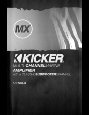 Kicker MX700.5 Owner's Manual