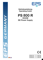 EPS PS 8500-30 R Operating Manual